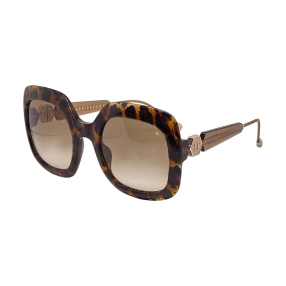 PHILIP PLEIN SUNGLASSES Tortoise Shell Square Sunglasses - Picture 2 of 8